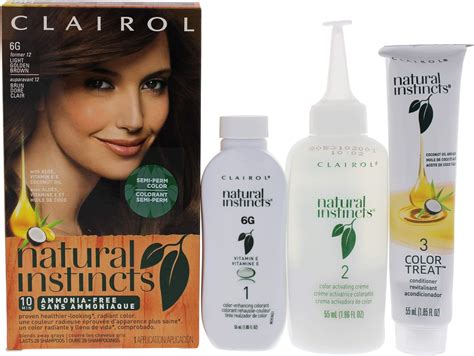 Clairol Natural Instincts Haircolor 6g Light Golden Brown Hair Color Women 1 Application