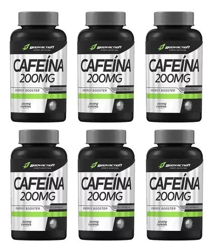 Kit Atacado 6 Cafeína 200mg 30 Caps Bodyaction P Revender Frete grátis