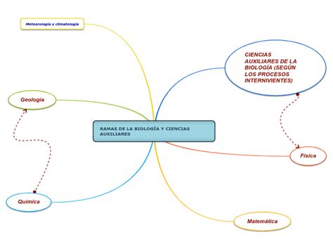 Ramas De La Biolog A Y Ciencias Auxiliares Mind Map