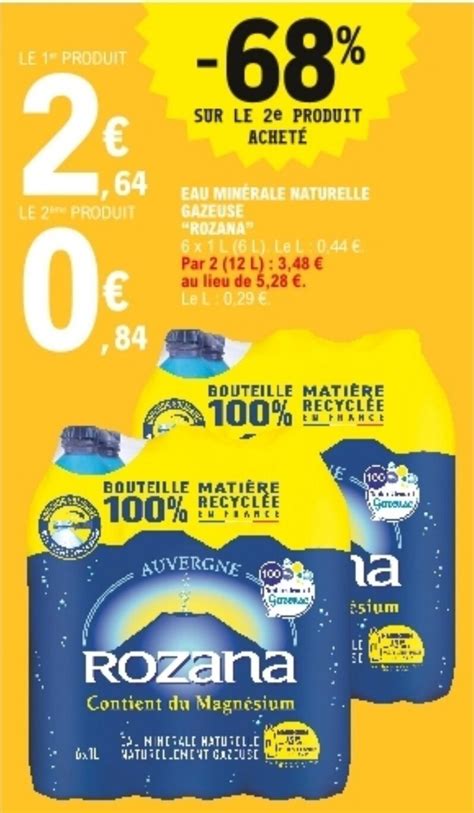 Promo ROZANA Eau Minerale Naturelle Gazeuse Chez E Leclerc