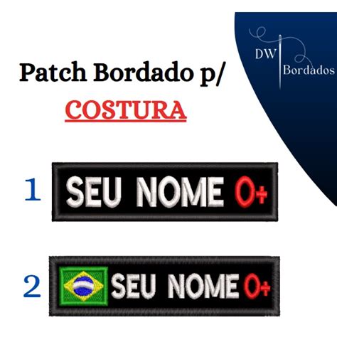 Patch Bordado Tarja E Tipo Sangu Neo P Costurar Tamanho X Cm