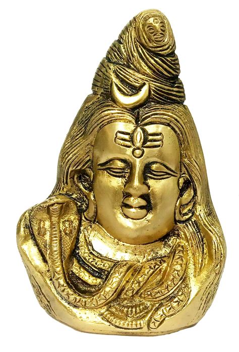 Buy Purpledip Brass Idol Lord Shiva Siva Bholenath With Crescent Moon