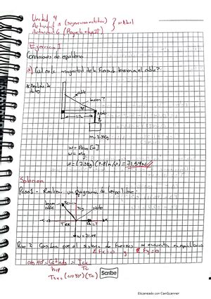 U4 Ejercicios Estatica resueltos RESOLUCIÓN DE PROBLEMAS ESTÁTICA