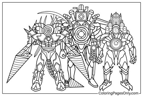 Upgraded Titan Drill Man, Titan ClockMan Coloring Page - Free Printable ...