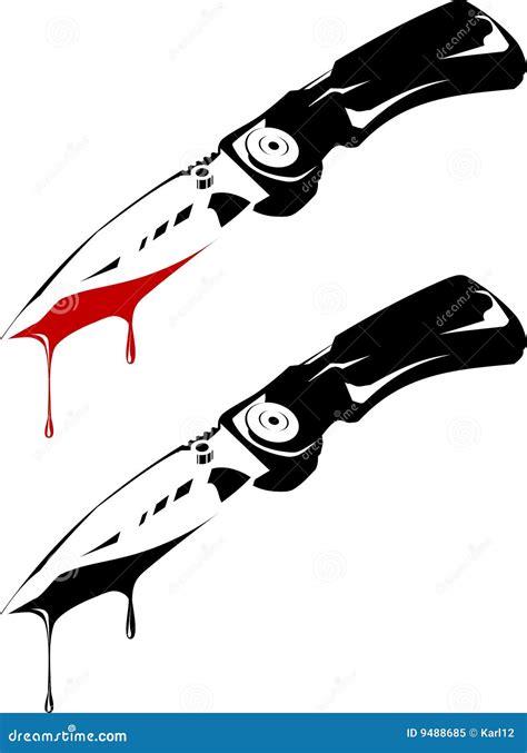 Knife with blood stock vector. Illustration of culprit - 9488685