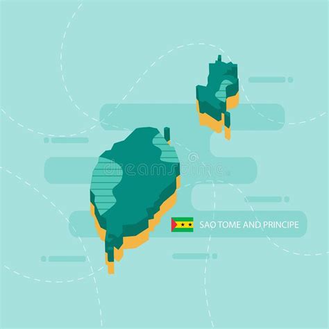 Sao Tome And Principe Map Infographic Elements With Separate Of Heading