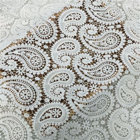 Stunning Heavy Guipure Lace Fabric Hollowed Paisley Lace Fabric Boho