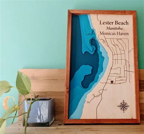 Lester Beach Manitoba Lake Winnipeg Bathymetric Map Erlenmeyer Designs Science Design