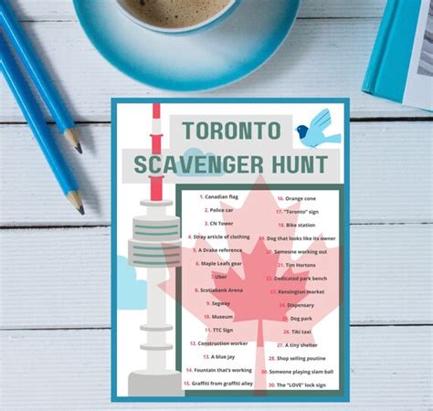 Toronto Scavenger Hunt Printable Scavenger Hunt Outdoor Etsy