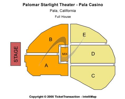 Pala Casino - Palomar Starlight Theater Tickets in Pala California ...