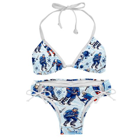 Ice Hockey Swimsuit Women Bikini Set With Detachable Sponge Adjustable Strap Two Pack Ideal
