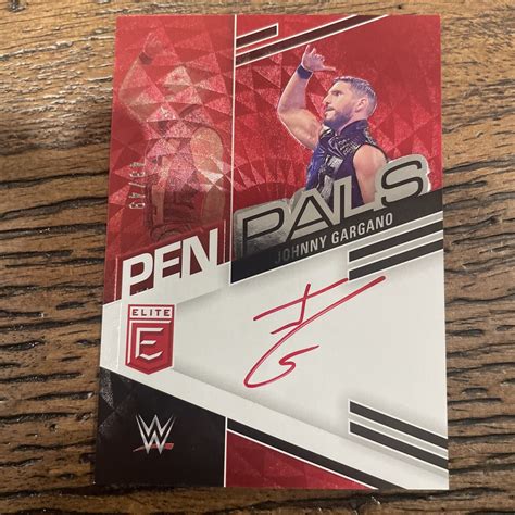 JOHNNY GARGANO 2023 DONRUSS ELITE WWE SP PEN PALS RED ON CARD AUTOGRAPH