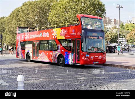 Sightseeing Tour By Open Top Bus Paris France Stock Photo Alamy