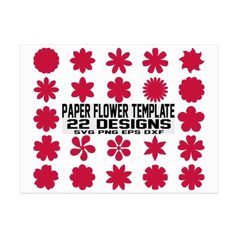 Paper Flower Template SVG/ Paper flower SVG/ Clipart/ Cut Fi - Inspire ...