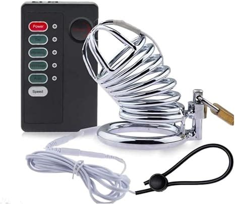 Electro Stimulation Cage Penis Cock Ring Massager Male Erotic Electric Shock Sex Toys 50mm