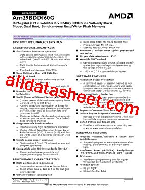 AM29BDD160G Datasheet PDF Advanced Micro Devices