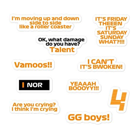 Lando Norris Quotes Sticker Pack - 3″×3″ | Norris, Quote stickers, Formula quote