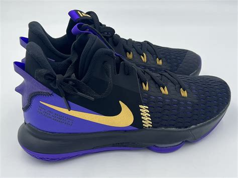 Size Nike Lebron Witness Lakers Black Purple Gold Shoes Cq