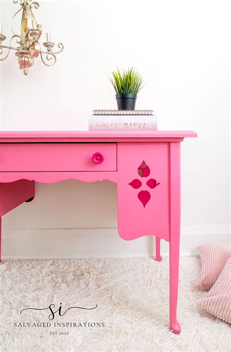 Custom Pink Painted Desk | Salvaged Inspirations