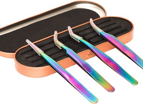 Lash Tweezers Eyelash Extensions Tweezer Set 4pcs Lash Extension