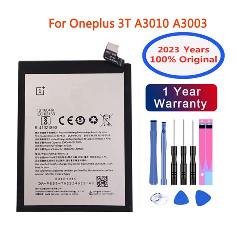 Bater A 2023 Original Para OnePlus 3T One Plus 3T A3010 100 BLP633