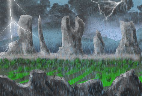 "Storm & Rain"Landscape Illustration on Behance