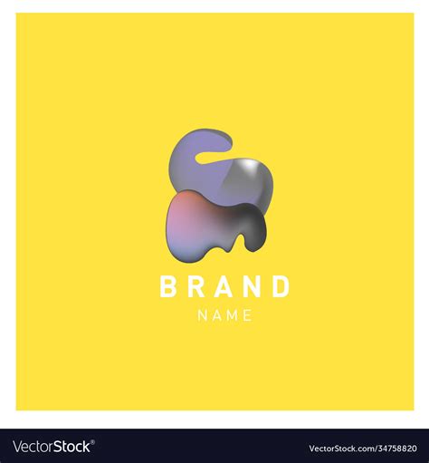 Abstract Liquid 3d Gradient Logo Brand Company Vector Image