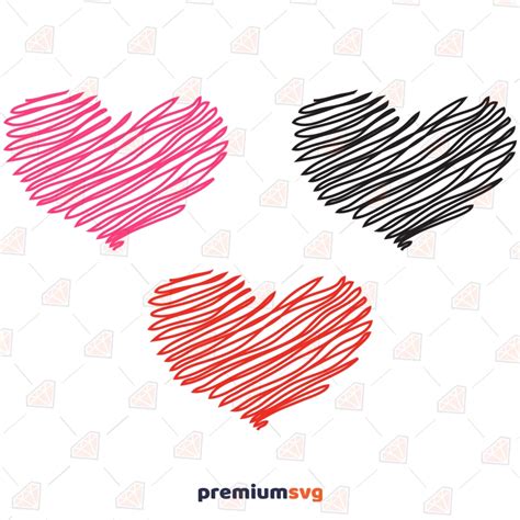 Scribble Heart Svg Cut File Doodle Hearts Svg Premiumsvg