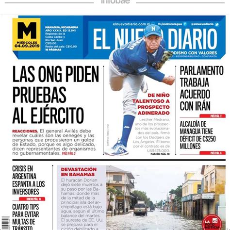 El Nuevo Diario Nicaragua 4 De Septiembre De 2019