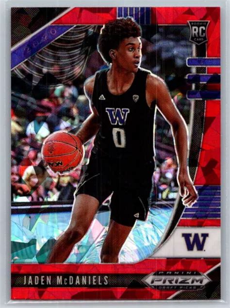 Panini Prizm Draft Picks Collegiate Jaden Mcdaniels Red Ice