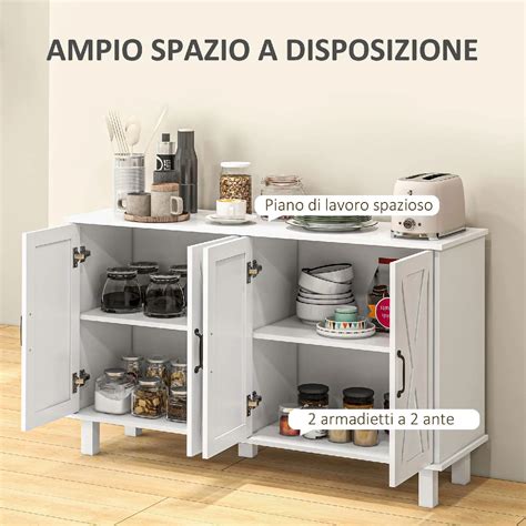 Dechome Mobile Multiuso In Mdf A Livelli Con Ripiani Regolabili E