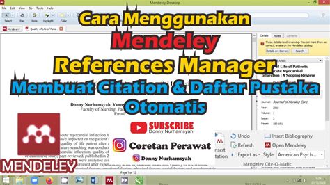 Cara Menggunakan Mendeley Untuk Skripsi Membuat Citation Dan Daftar Pustaka Otomatis Youtube