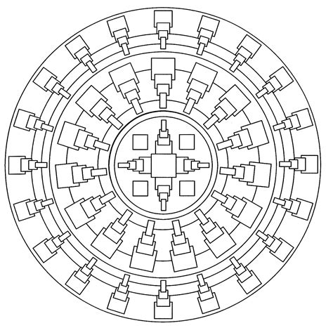 Mandala With Squared Patterns Mandalas With Geometric Patterns 100