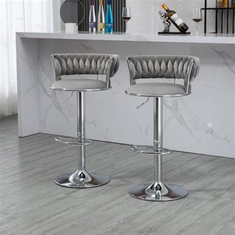 Lot De Tabourets De Bar Pivotants R Glables En Hauteur Avec Repose