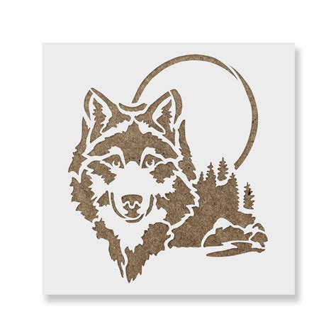 Wolf Head Stencil