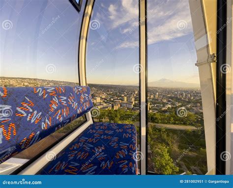 Interior Of A Cabin Of Ferris Wheel In Amusement Luna Park Stock Image