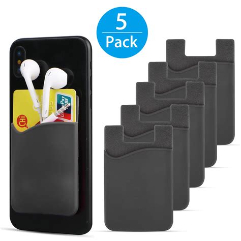 5/2/1 Pack Phone Card Holder, TSV Adhesive Silicone Credit Card Pocket ...