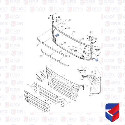 Acabamento Armacao Grade Frontal Scania S5 LD Loja DR3