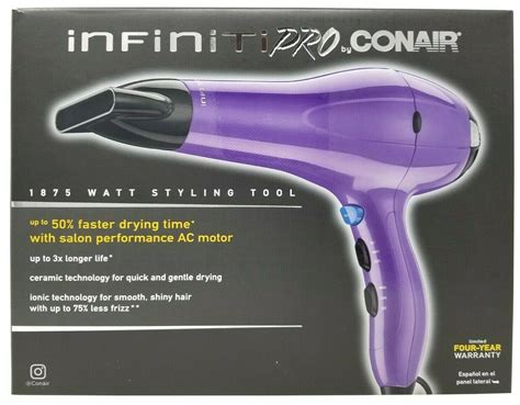 Conair Infiniti Pro 1875 Watt Salon Performance Ac Motor Hair Dryer High Heat Smooth Blow Hot