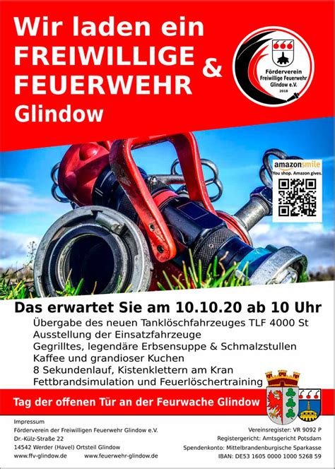 Bergabe Eines Neuen Tlf An Feuerwehr Glindow Am Tag Der Offenen T R