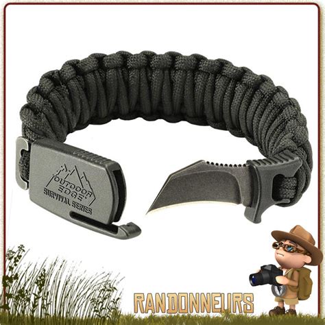 Bracelet Paracorde De Survie ParaClaw Outdoor Edge Avec Couteau Survie