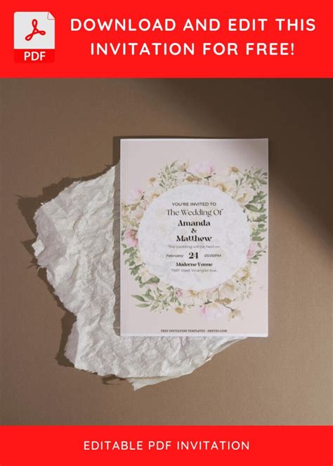 Free Editable Pdf Whimsical Wreath Wedding Invitation Templates