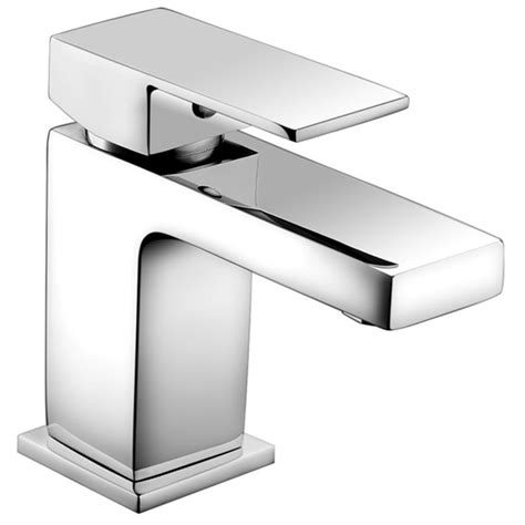 Eden Chrome Deck Mounted Mono Basin Mixer Tap Modern Square Design Mbt42c Bathroom House