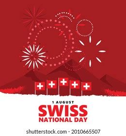 Swiss National Day Celebration National Flags Stock Vector (Royalty ...