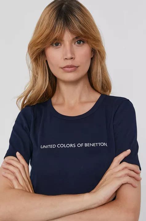 United Colors Of Benetton T Shirt Kolor Granatowy