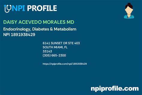 Daisy Acevedo Morales Md Npi Internal Medicine In South