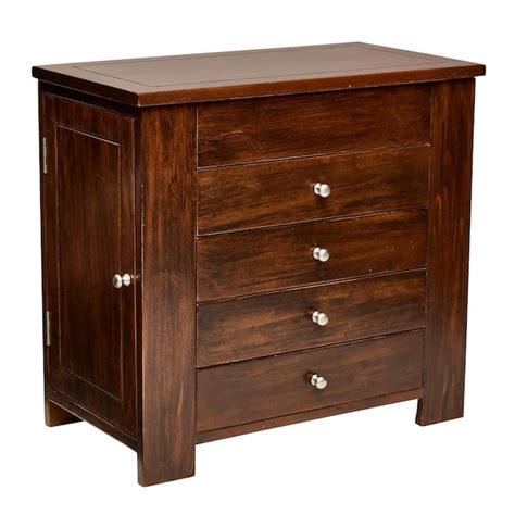 Mele Co Makenna Walnut Wooden Jewelry Box 00461S18 The Home Depot