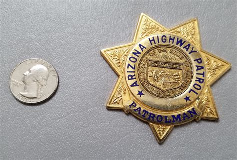 "Arizona Highway Patrol" Badge Gold Patrolman Police - Hangar 19 Prop ...