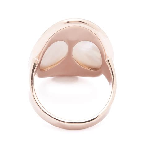 Anello In Oro Rosa Kt Con Madreperla E Diamanti Ct Tot