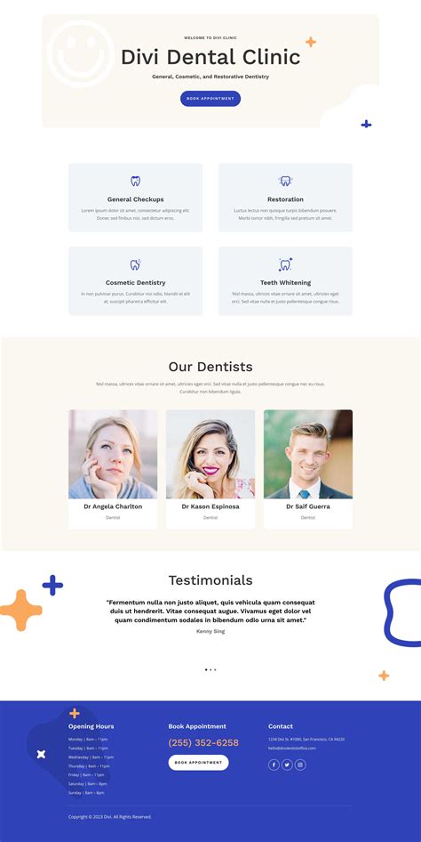 Dental Office Home Page Divi Layout By Elegant Themes